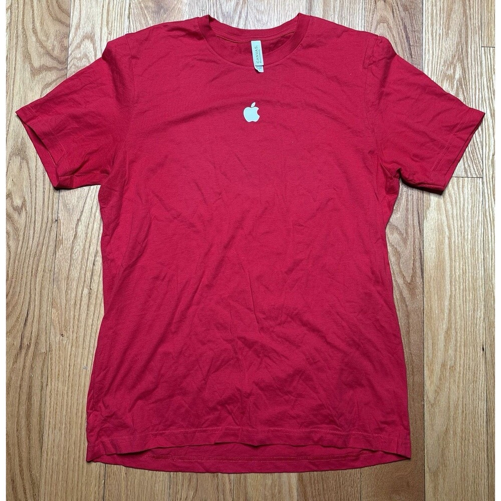 Apple Store Employee T Shirt RedMen’s Size Large Center Logo Tech